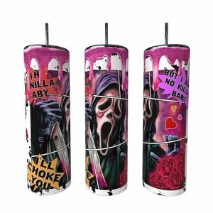 Ghost Face Faux Drip Tumbler